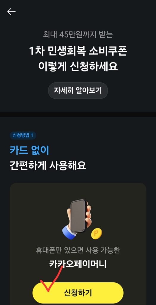 민생회복소비쿠폰 카카오페이 신청방법과 사용처 정리 5 민생회복소비쿠폰 카카오페이 신청3