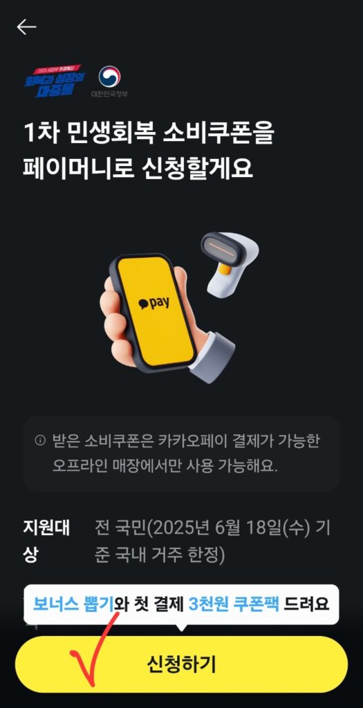 민생회복소비쿠폰 카카오페이 신청방법과 사용처 정리 6 민생회복소비쿠폰 카카오페이 신청4