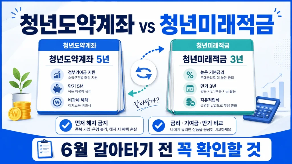 청년미래적금 6월 22일 출시, 청년도약계좌 갈아타기 조건 정리 2 청년도약계좌청년미래적금비교갈아타기