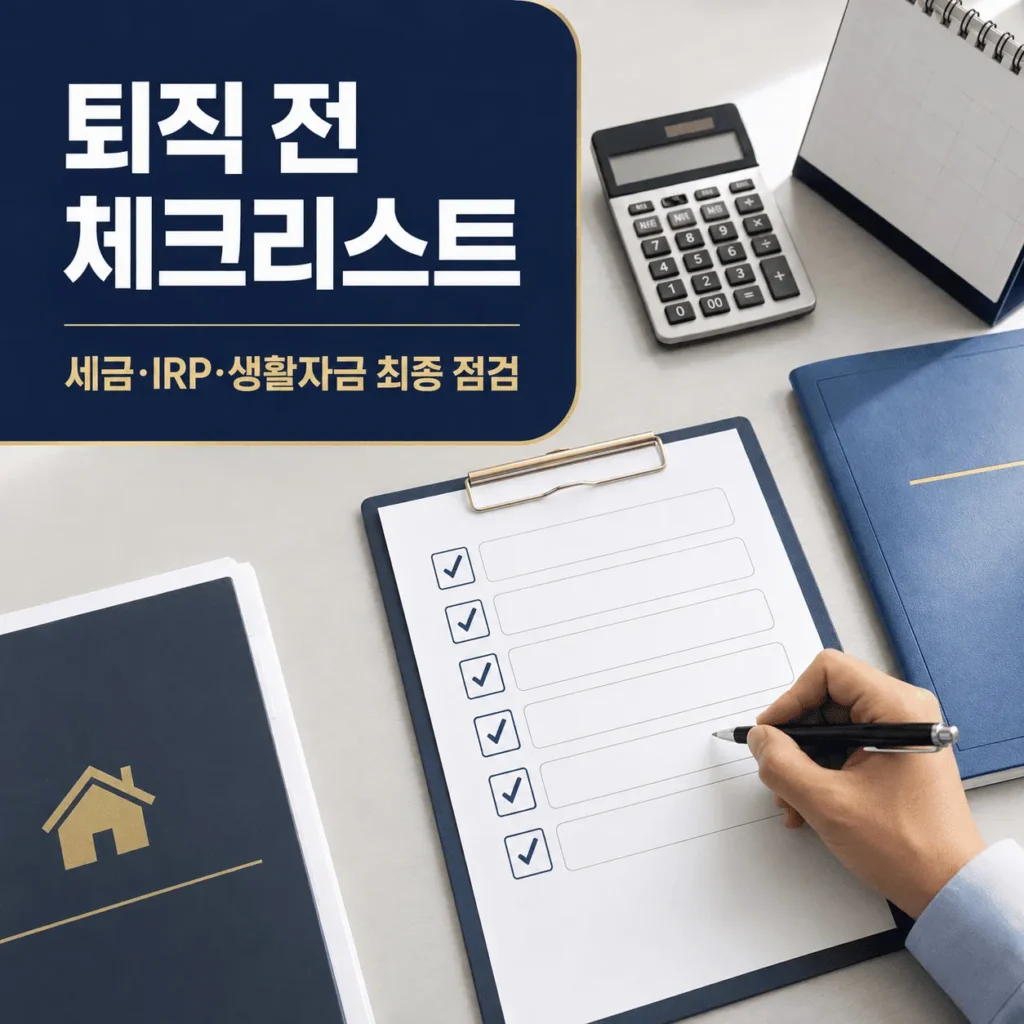2026 퇴직금 세금 계산방법|IRP 일시금·연금수령 실수령액 비교 9 퇴직 전 확인할 체크리스트