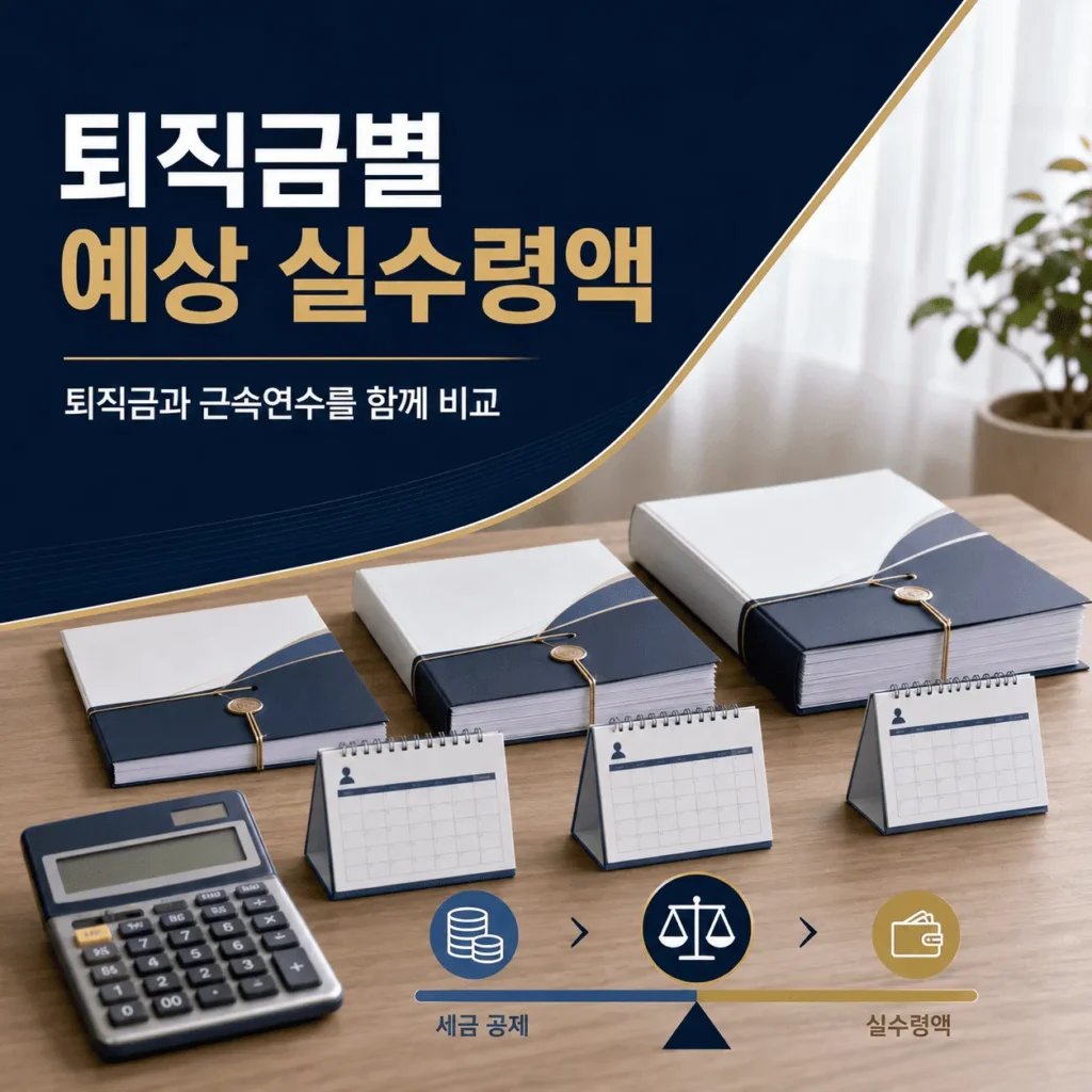 2026 퇴직금 세금 계산방법|IRP 일시금·연금수령 실수령액 비교 4 퇴직금별 예상 세금과 실수령액