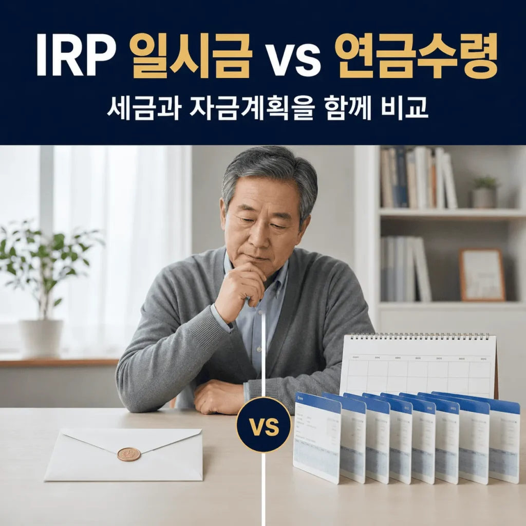 2026 퇴직금 세금 계산방법|IRP 일시금·연금수령 실수령액 비교 6 IRP 일시금과 연금수령 차이