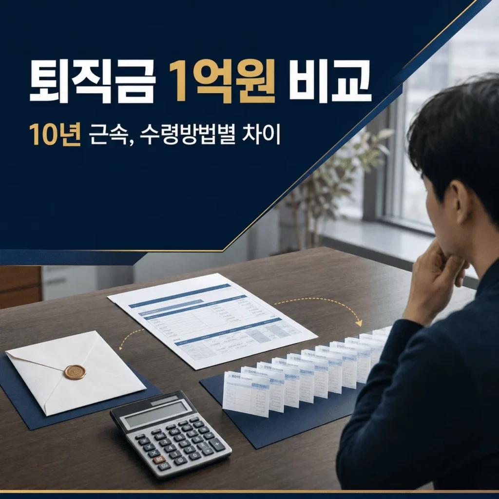 2026 퇴직금 세금 계산방법|IRP 일시금·연금수령 실수령액 비교 7 퇴직금 1억원을 받는다면?
