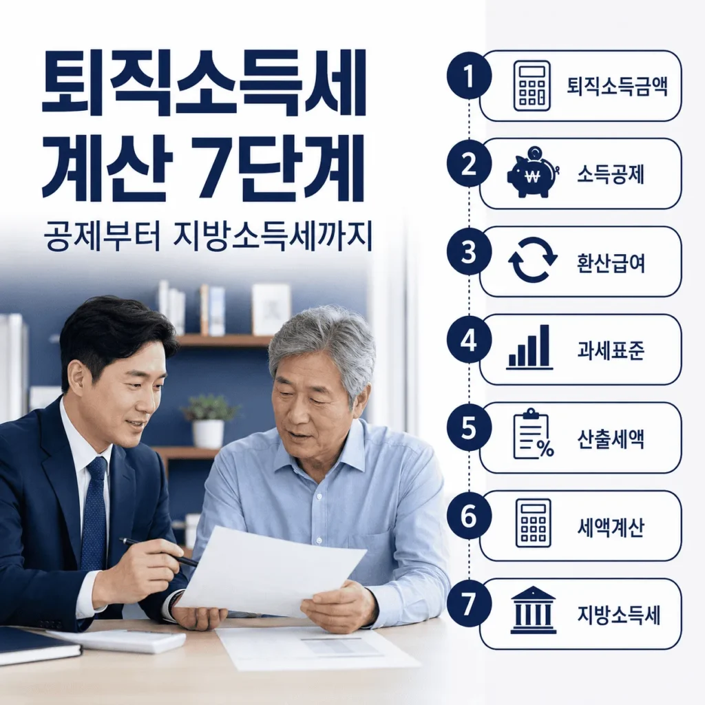 퇴직소득세 직접 계산하기|2026 퇴직금 세금 계산기 5 2026년 퇴직소득세 계산 순서