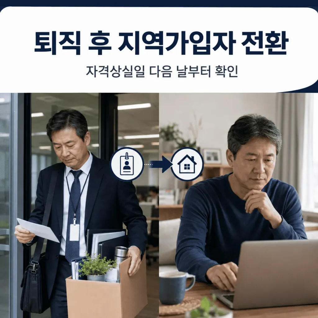 2026 퇴직 후 건강보험료 계산|지역가입자·피부양자·임의계속가입 비교 3 퇴직하면 언제 지역가입자로 전환될까요?