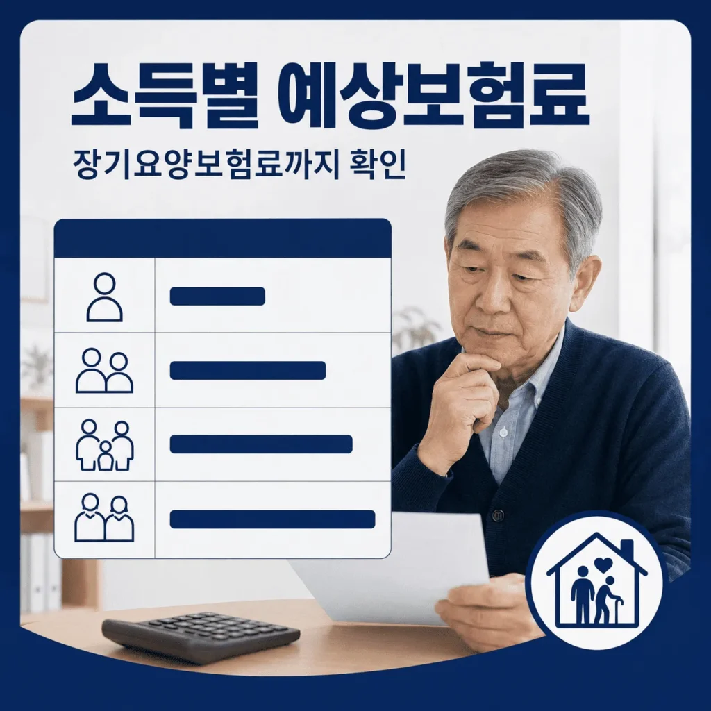 2026 퇴직 후 건강보험료 계산|지역가입자·피부양자·임의계속가입 비교 6 소득만 있을 때 예상보험료