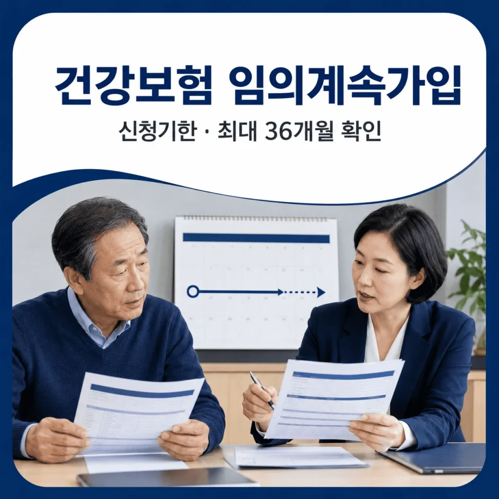 2026 퇴직 후 건강보험료 계산|지역가입자·피부양자·임의계속가입 비교 8 건강보험 임의계속가입이란?